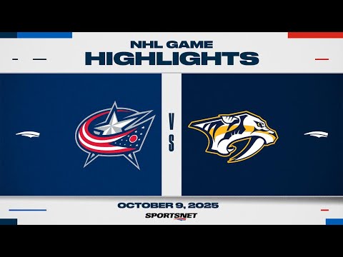 NHL Highlights | Blue Jackets vs. Predators - October 9, 2025