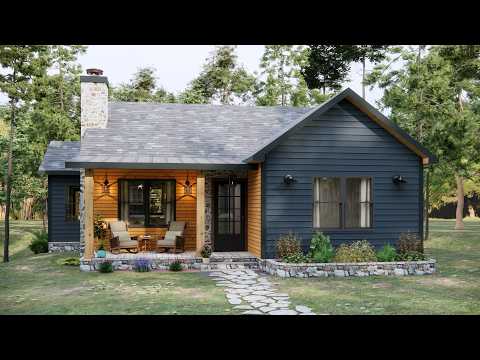 36'x36' (11x11m) Totally In Love With This Cozy & Elegant Cabin | Incredible House Plan Ideas