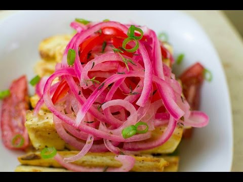 Roasted Yuka with Pickled Peppers & Onions