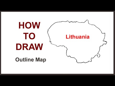 How to draw Lithuania map || Map of Lithuania || Outline map