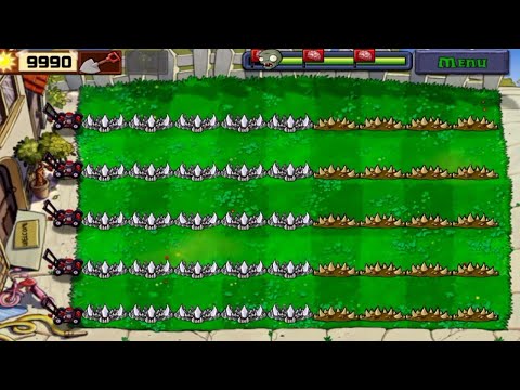 99 Spikerock + 99 Spikeweed vs All Zombies  Gameplay | Pvz