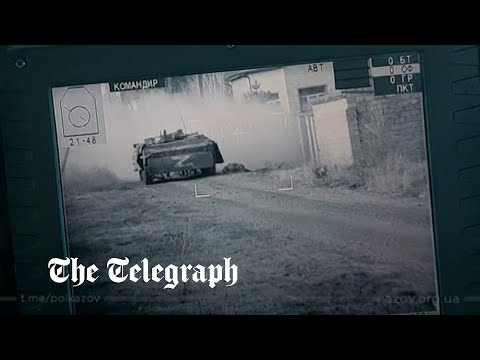 Ukrainian Azov regiment strike a Russian tank in Mariupol