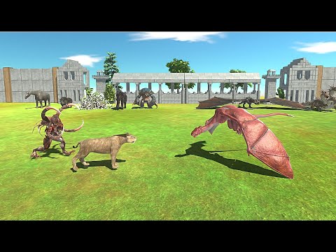 2 VS 1 FANTASY VS ALIEN WITH PREHISTORIC MAMMALS - Animal Revolt Battle Simulator