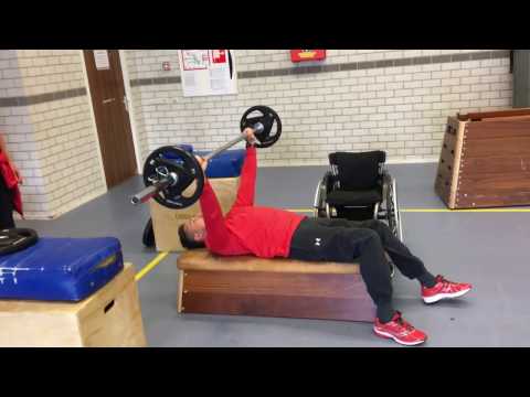 Wheelchair bench press strength training