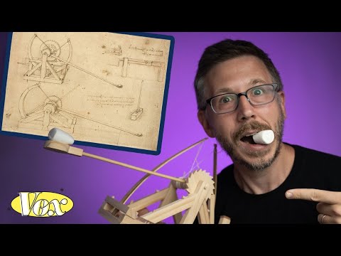 I made a catapult to launch marshmallows! Thanks, Leonardo da Vinci.