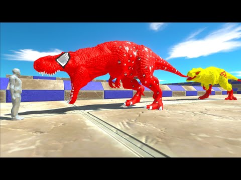 FPS PERSPECTIVE vs SUPERMAN T-REX vs SUPERMAN GORO vs SPIDERMAN T-REX - Animal Revolt Battle Simulat