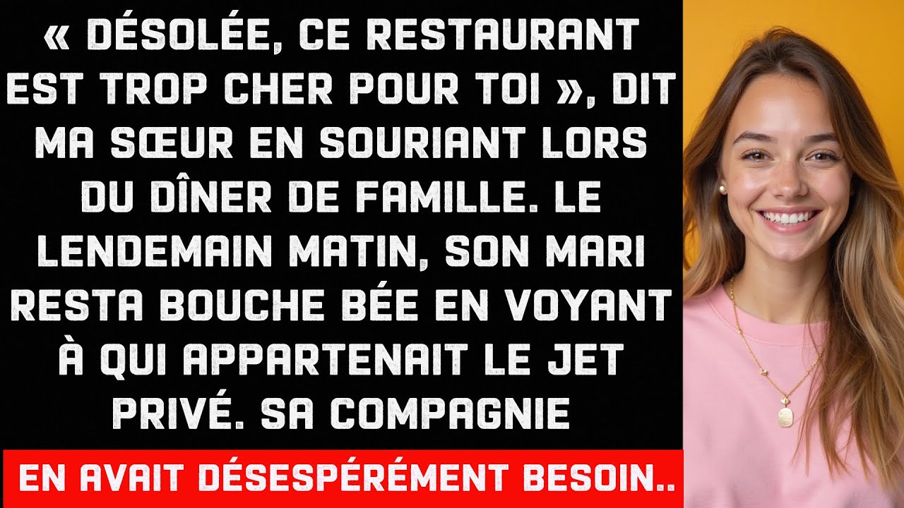 J'étais « trop pauvre » pour le dîner de famille, jusqu'à ce qu'ils voient mon jet privé