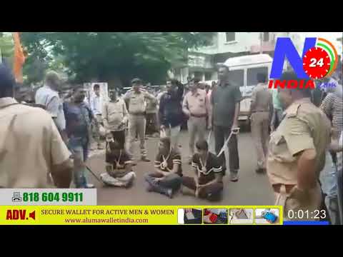 Gujrat, Bhavnagar LCB Police procession & action against big local criminals and area Dons in Talaja