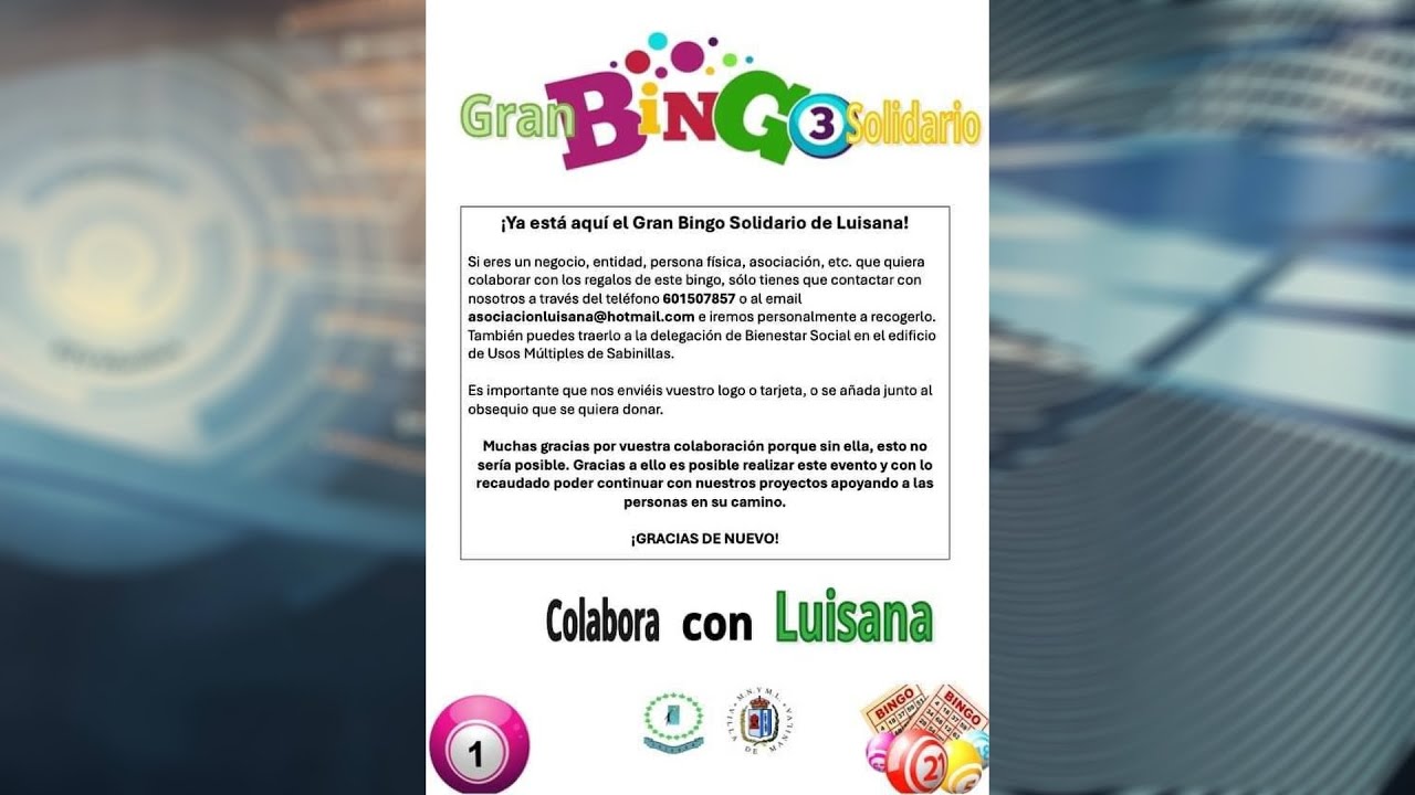 Luisana organiza su tercer Bingo Solidario