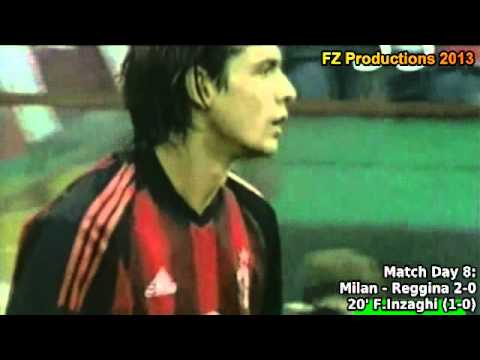 Serie A 2002-2003, day 8 Milan - Reggina 2-0 (F.Inzaghi goal)