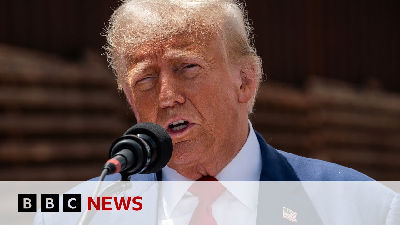 Donald Trump attacks Kamala Harris’s record over US border policing | BBC News