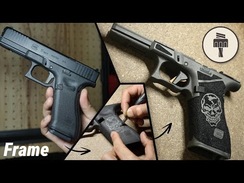 Customizing the SRC Glock 17 Gen5 (1/2): Creating a patterned grip, Cerakote painting,and stippling.