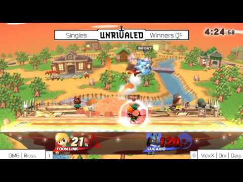 Unrivaled SSB4 - DMG Ross (Toon Link) vs VexX Oni Day (Lucario) - Winners Quarters
