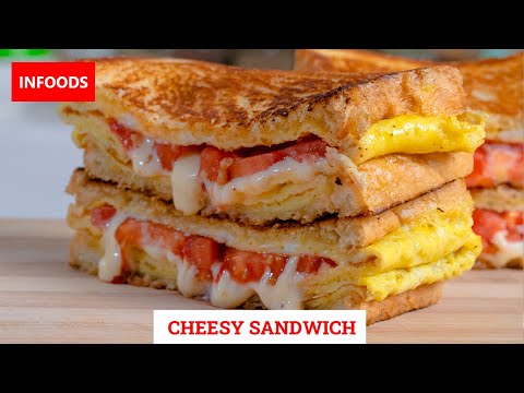 Cheesy Sandwich Recipe | How to Make a Sandwich with Cheese | Sandwich Recipe | Infoods