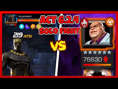 Act 6.2.4 Kingpin Boss 1 shot with Killmonger 6* R2- Marvel Contest Of Champions (MCoC)