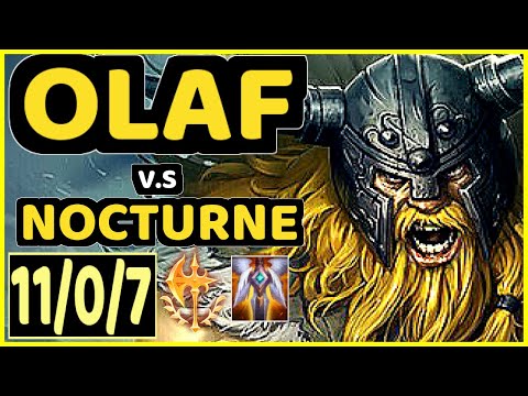 DJOKO (OLAF) vs NOCTURNE - 11/0/7 KDA JUNGLE GAMEPLAY - EUW Ranked GRANDMASTER