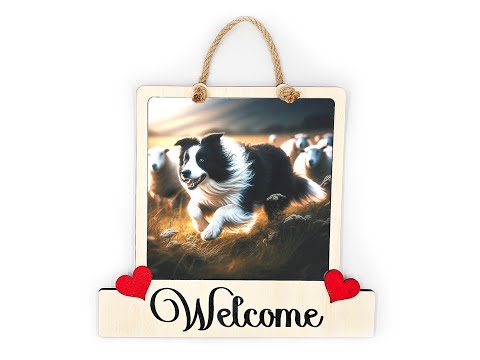 Working Border Collie Welcome Plaque