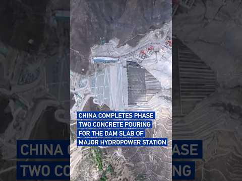 China completes phase two concrete pouring for the dam slab of major hydropower station