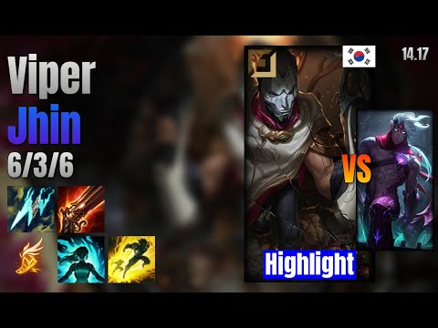 Viper Adc Jhin vs Varus lol KR solo rank Highlight 14.17