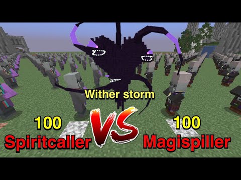 Wither Storm VS 100 Magispiller+100 Spiritcaller | Minecraft |Mobs Battle