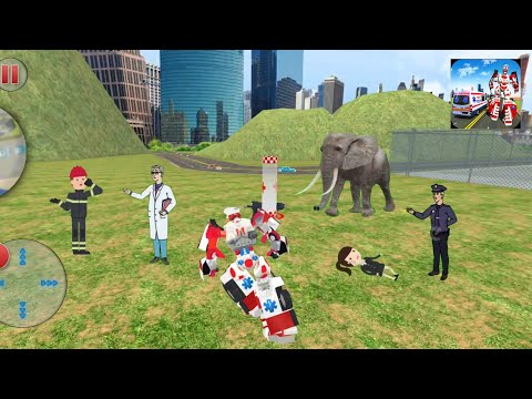 Robot Transform Emergency  Ambulance rescue | New Robot city👾🤖 | HM Car Simulator |