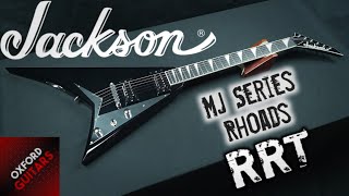 Video thumbnail for Jackson MJ Series Rhoads RRT Black 2021 Made in Japan Seymour Duncan JB & Jazz guitar close up video by Oxford Guitars