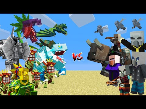 Doka Craft - MOWZIE'S MOBS vs RAID GANG / Minecraft Mob Battle