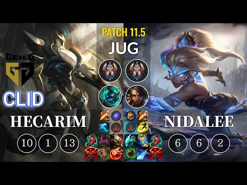 GEN Clid Hecarim vs Nidalee Jungle - KR Patch 11.5
