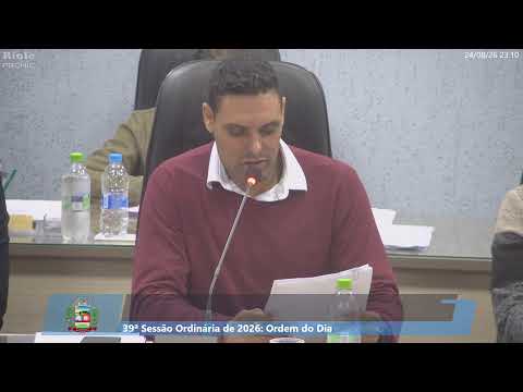 38ª SESSÃO ORDINÁRIA DE 2026 - CÂMARA MUNICIPAL DE WENCESLAU BRAZ/PR - 24-08-2026