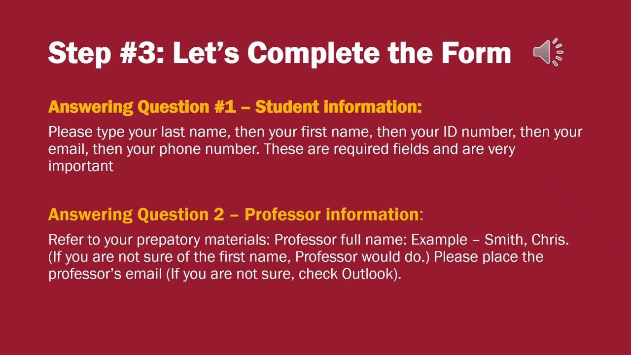Completing Your Semester Exam Scheduling Form