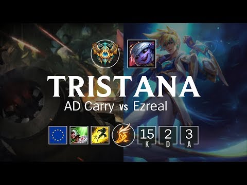 Tristana AD Carry vs Ezreal - EUW Challenger Patch 8.9