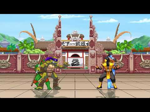 TMNT (MICHAELANGELO & DONATELLO) VS SUB-ZERO & SCORPION | INSANELY EPIC MUGEN BATTLE
