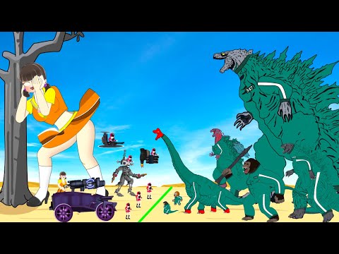 Evolution Of GODZILLA & KONG, Shin GODZILLA, DINOSAUR Playing Squid Game 2 Animation | 어몽어스 오징어 게임 2