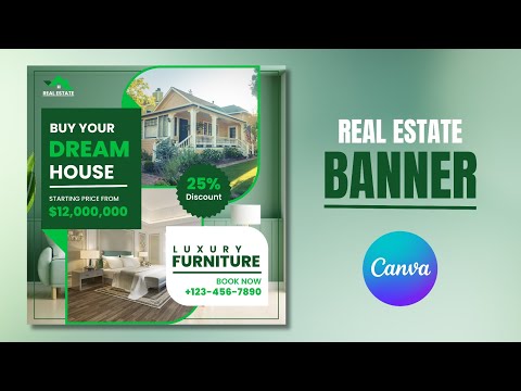 Real Estate Post Design using Canva Real Estate Banner