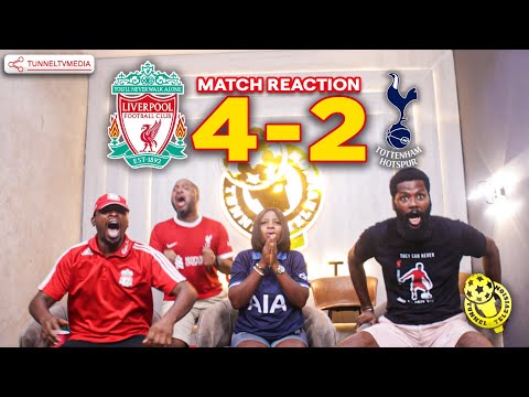 Liverpool 4-2 Tottenham Hotspur | Full Fan Reactions | Salah Robertson Gakpo Elliot Richarlison Son