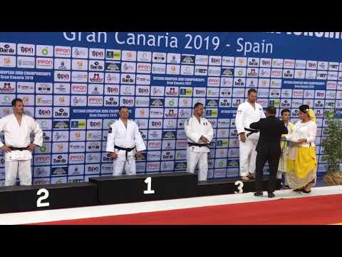 Veteran European Judo Championships Gran Canaria 2019, Day 3, Award ceremony +100 kg. M 1. Терещенко