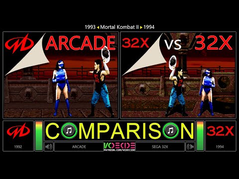 Mortal Kombat II (Arcade vs Sega 32x) Side by Side Comparison - Dual Longplay @vcdecide