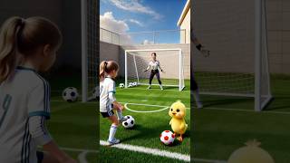 Duckling Brings Back a Soccer Ball! Unlock the Yard Mini Pitch, Team Up with Mom & the Girl to Play!