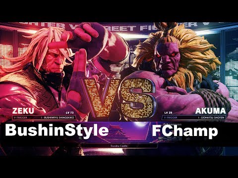 SFV/SF5 AE BushinStyle-PC (Zeku) vs FChamp (Akuma) Ranked Match set