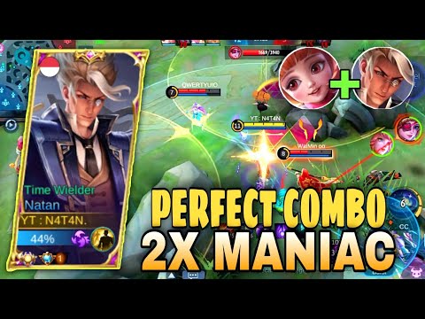 NATAN WITH ANGELA 2X MANIAC PERFECT COMBINATION | TOP GLOBAL NATAN - MLBB