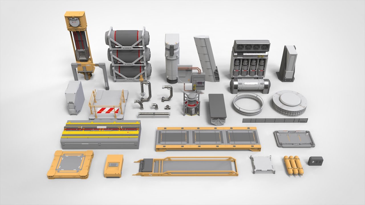 Sci-fi Architecture kitbash 51 3D Model