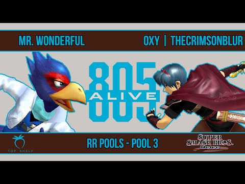 805 Alive - Mr. Wonderful (Falco) VS OXY | TheCrimsonBlur (Marth) - SSBM - RR Pools (Pool 3)