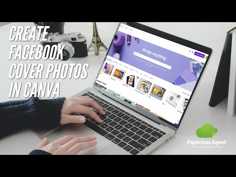 Part of a video titled How to Create Facebook Cover Photos in Canva - YouTube