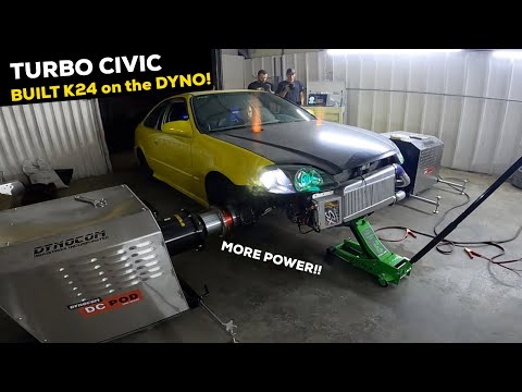 Built Turbo K24  AWD Swapped Civic Dyno | Quest for 800hp!