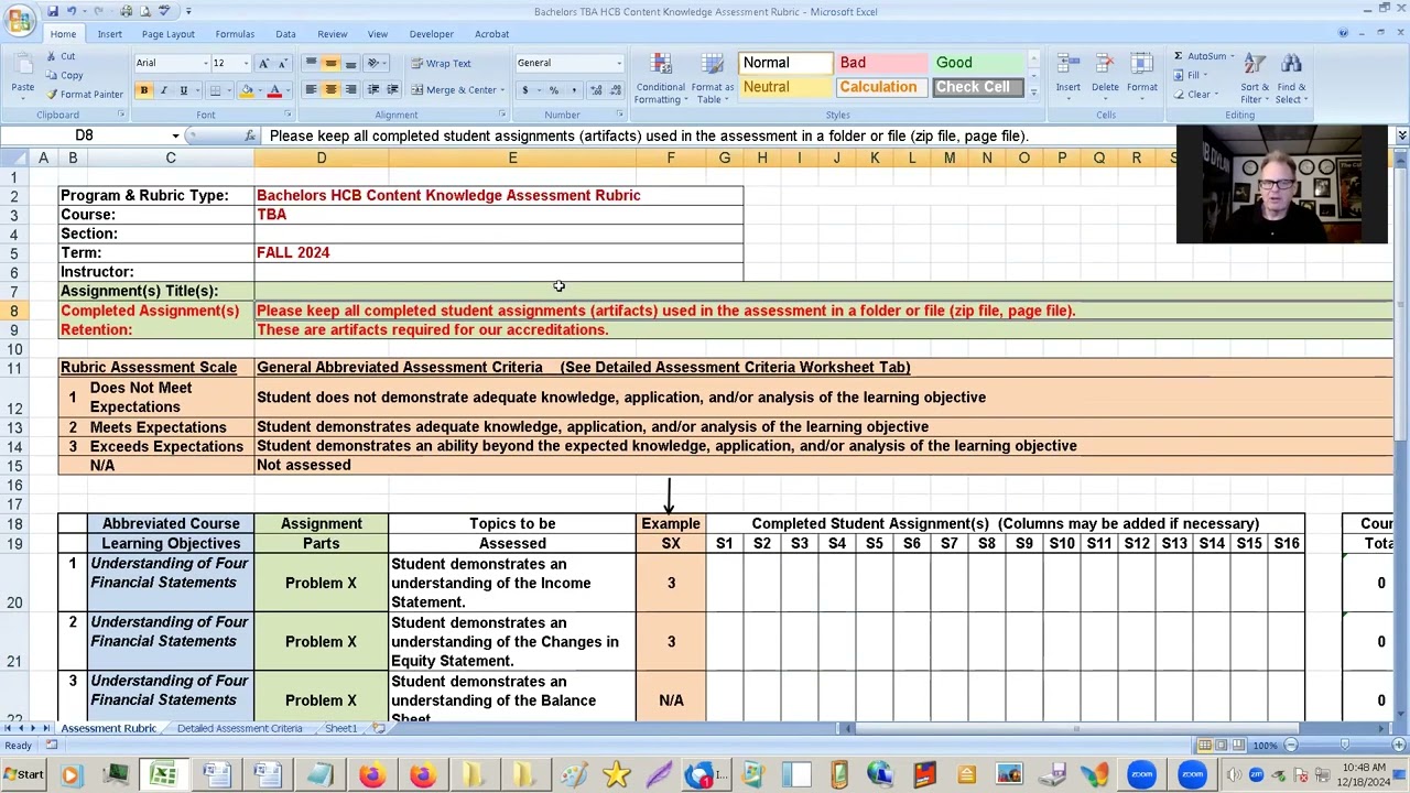 Assessment Demo for HCB Blank Rubrics Final 2024