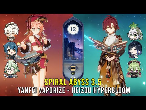 C6 Yanfei Vaporize and C6 Heizou Hyperbloom - Genshin Impact Abyss 3.5 - Floor 12 9 Stars