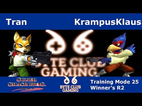 Byte Club Gaming (TM25) SSBM - Tran (Fox) Vs. KrampusKlaus (Falco) Smash Melee - Winners R2