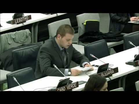 Bulgarian Youth Delegates 2013-2014 Petar Mladenov and Milena Andreeva - Speech - United Nations