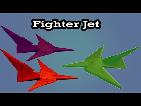 How to make a paper Fighter Jet  -ORIGAMI PAPER JET - Airplane Video