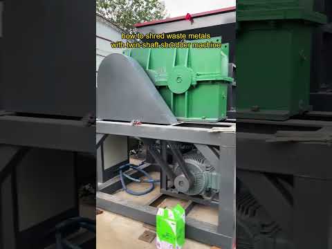 shred waste #metal #steel #shredding #tricycle #barrel #shreddermachine #twinshaftshreddermachine
